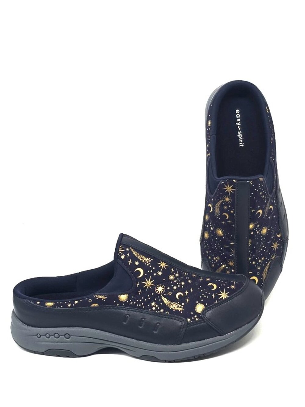 Easy Spirit Traveltime 551 Night Blue Astrology Print Mules Women's Size 10W